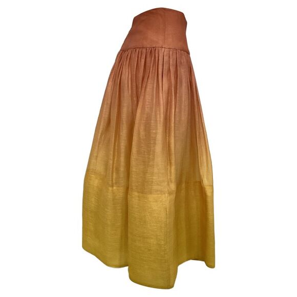 Zimmermann Postcard Ombre Midi Skirt in Multicolor Silk - Picture 2 of 5
